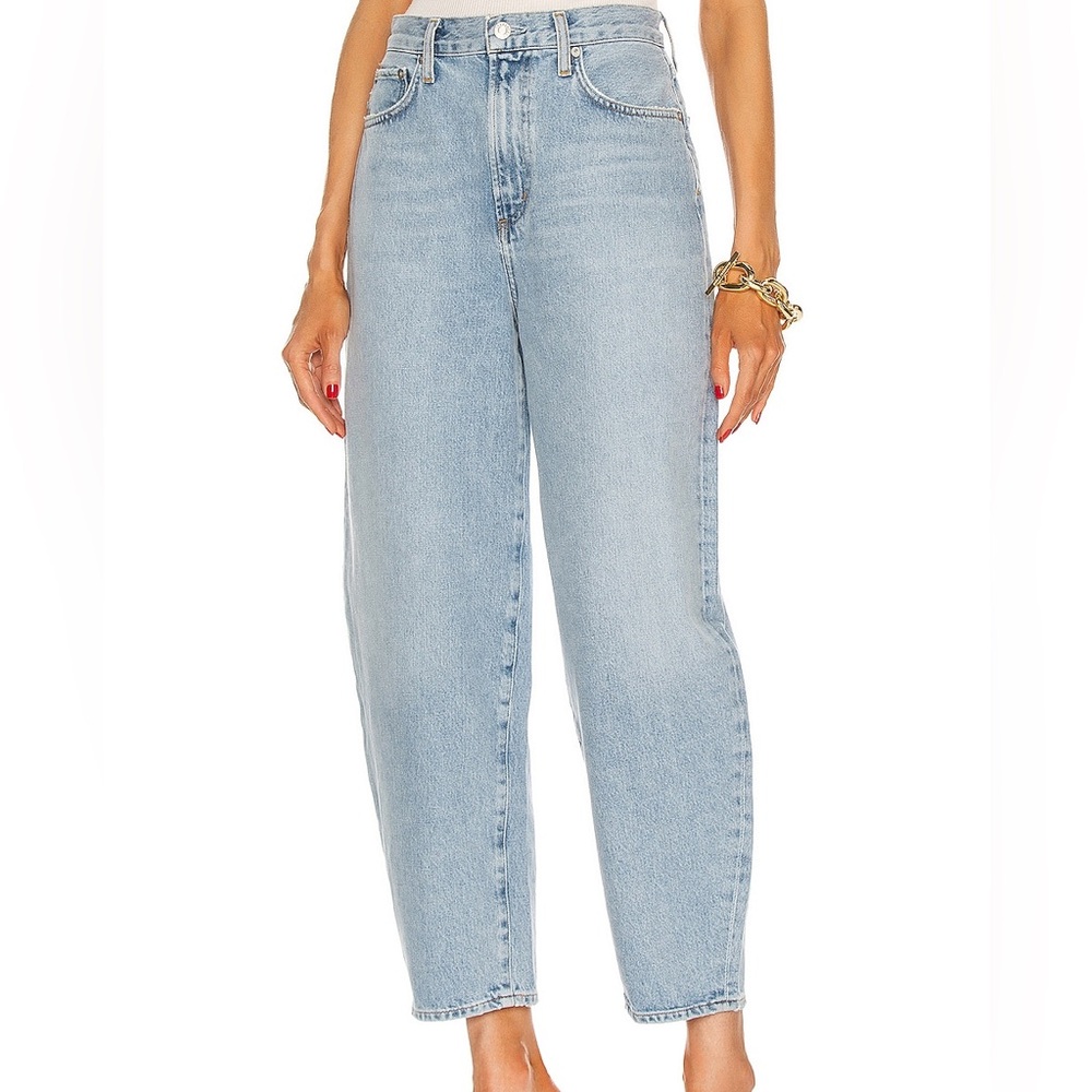 Agolde Ultra High Rise Curved Taper Blue Balloon Jeans 25 - Picture 2 of 6